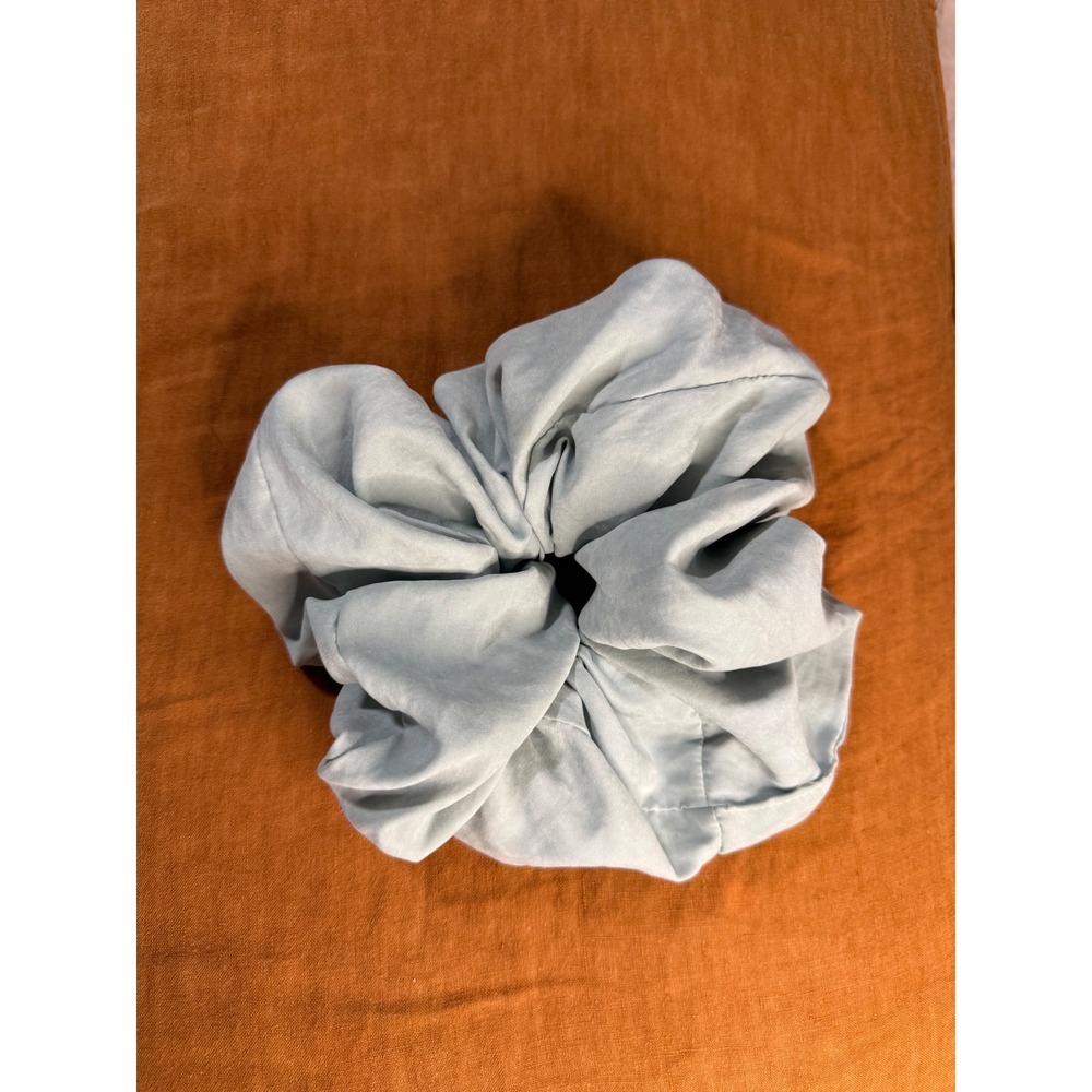 Free People Oversized Light Blue Fabric Scrunchie Voluminous Hair Tie Accessory